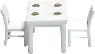 Amagogo 3 peças 1:87 HO Gauge modelo de móveis, acessórios para casa de bonecas Projetos DIY Coleções Resina Artesanato Decoração de layout com bandeja de, BRANCO