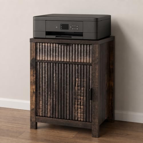 Image of Finnhomy Set of 2 Rustic Nightstand with Drawer, 18.8 inchWide Bedside Table with Storage, Heavy-Duty End Table