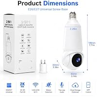 JCMNETE Light Bulb Security Camera, 5G&2.4GHz WiFi Light Bulb Cameras Wireless Outdoor Indoor, 2 in 1 Lightbulb Camera for Home Security, 2K HD Color Night Vision, AI Motion Detection — image 8
