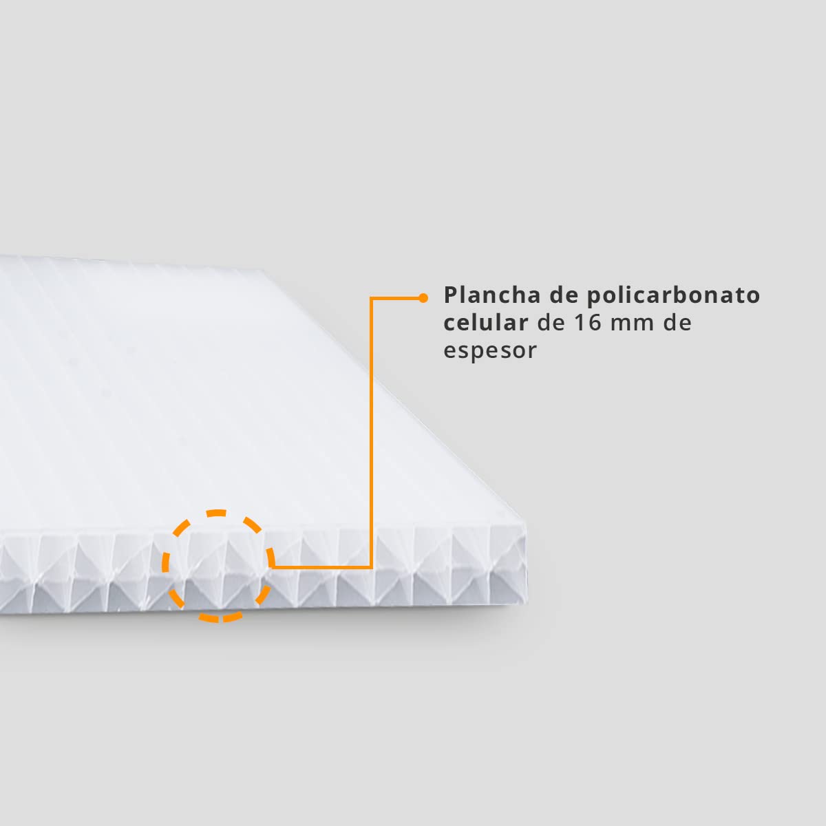 Placa de Policarbonato Celular Opal 1500 x 1050 mm - 16mm espesor - Protección UV - Ideal para Techos de Pérgola, Fachadas y Cubiertas