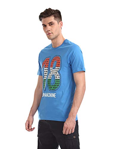 Image of Colt Men's Printed Regular fit T-Shirt (280590420 Blue S HS Small)