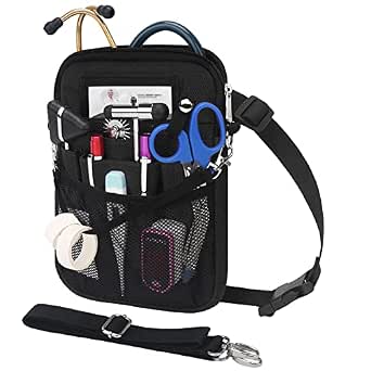 BOVKE Nurse Fanny Pack with Medical Gear Pockets, Tape Holder, Medical Bag Nurse Waist Pouch Organizer with Utility Storage for Stethoscopes, Bandage Scissors and Other Emergency Supplies, Black