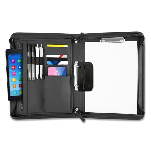 ONVAYA® Konferenzmappe A4 mit Reißverschluss & Ringbuch - Schreibmappe aus Kunstleder - Dokumentenmappe mit Schreibblock & Locher - Business Mappe für Meetings - Praktische Aktenmappe