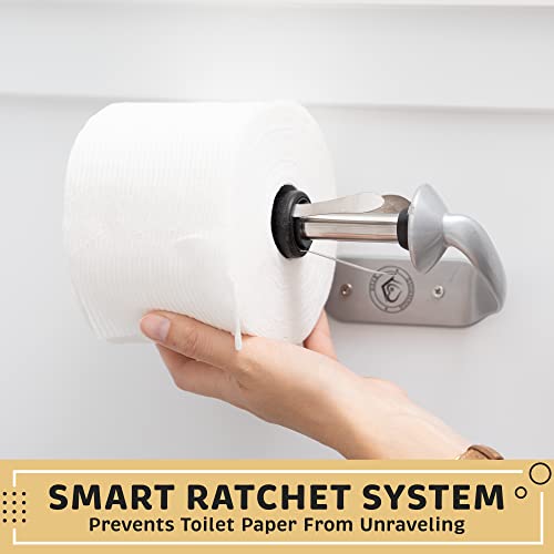 Bathroom Toilet Paper Holder Wall Mount Design - Stainless Steel Toilet Tissue Holder With Simple One Handed Operation - Easy To Install Horizontally Or Vertically - Hardware Included – 5 Inches #TOP6