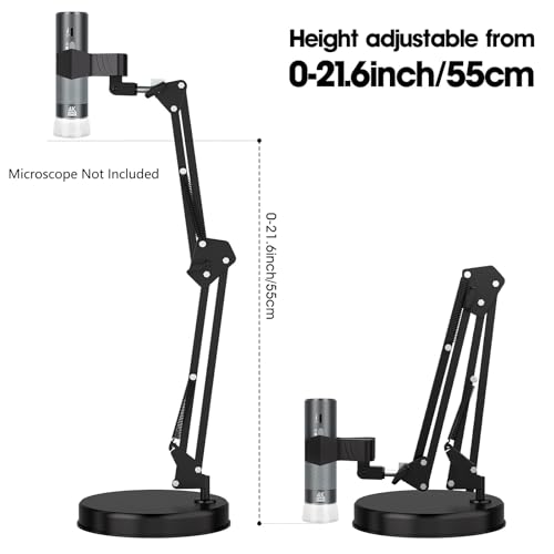 Bysameyee Flexible Arm Stand for Digital Microscope, 21.6” Height Adjustable Bracket with Heavy Duty Mount, Compatible with USB/Wireless/LCD Microscope