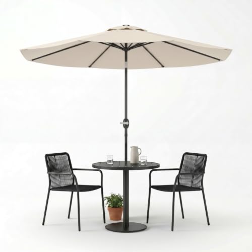 Image of Greesum 9FT Outdoor Patio Umbrella, Table Umbrella for Yard, Market, Heavy-Duty Waterproof Pool Umbrella with 8 Sturdy Ribs, UV Protection for Beach, Deck, Garden, Backyard