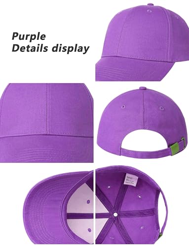 Image of 3 Pack Plain Cotton Strapback Baseball Hat Adjustable Low Profile Blank Team Ball Caps for Men Women