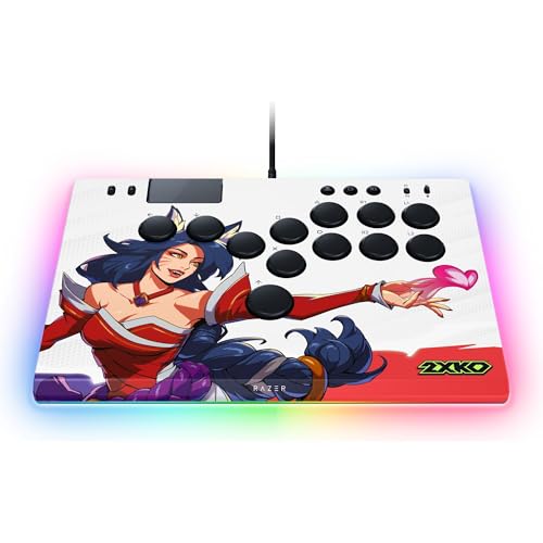 Razer Kitsune 2XKO Edition - Optyczny kontroler arcade z pełnym zestawem przycisków do PS5 i PC - Układ z 4 precyzyjnymi przyciskami ruchu - Płaskie, liniowe przełączniki optyczne | 2XKO