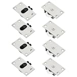 8Pcs(4 Sets) Sliding Door Wheels - Nylon & Stainless Steel Rollers for Furniture Wardrobe & Cabinet Hardware