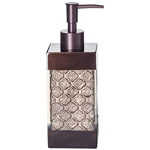 Creative Scents Brown Bathroom Accessories Set - 4-Piece Bathroom Set- Decorative Bathroom Accessory Set Includes: Soap Dispenser, Toothbrush Holder, Soap Dish And Tumbler (Dahlia Collection) #TOP2