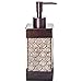 Dahlia Brown Bathroom Accessory Set Complete - Decorative 4 Piece Bathroom Sets Accessories Includes: Soap Dispenser, Toothbrush Holder, Tumbler and Soap Dish