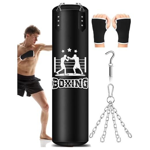 Sac de Frappe Adulte 120cm, Non REMPLIR Suspendu Sac de Frappes pour MMA Muay Thai Karate Taekwondo Training avec Chaine Suspension Boxe Punching Bag