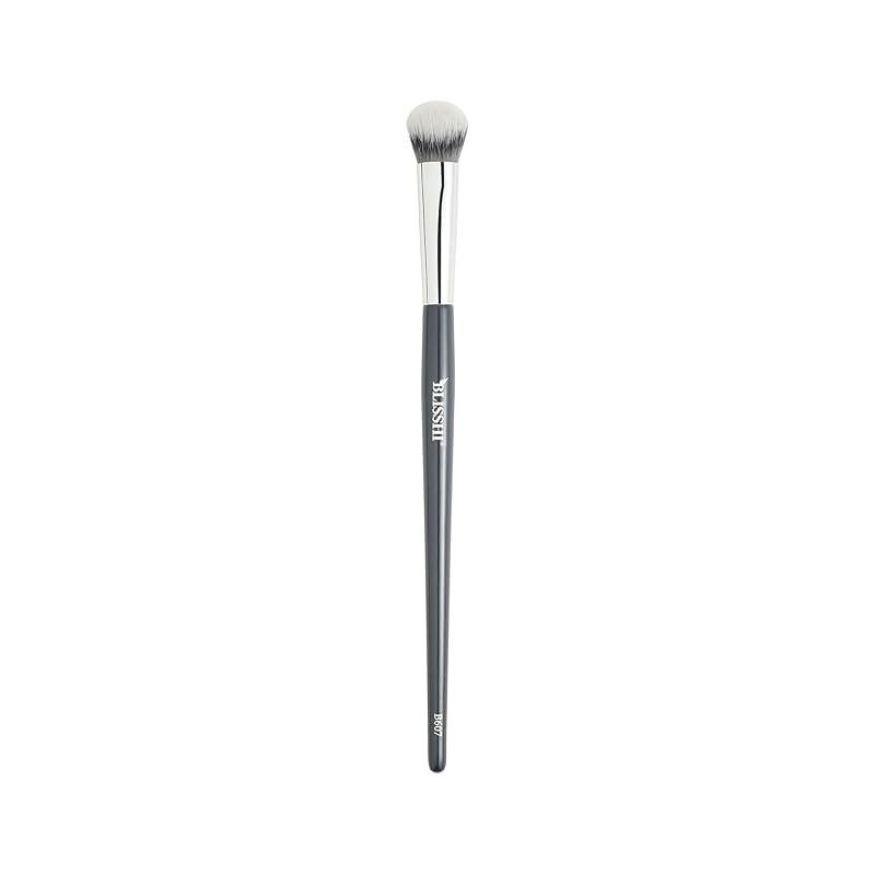 BLISSHI B607 Pincel para Corretivo e Contorno Facial, Cabo de Madeira e Cerdas Sintéticas, Cinza, 1 Unidade