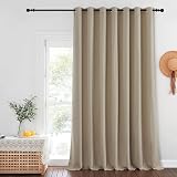Picture of NICETOWN Patio Door Curtain Sound Blocking, Bedroom Privacy Room Divider Curtain, Thermal Insulated Blackout Closet Sliding Door Shade (1 Panel, 100" Wide x 120" Long, Taupe)