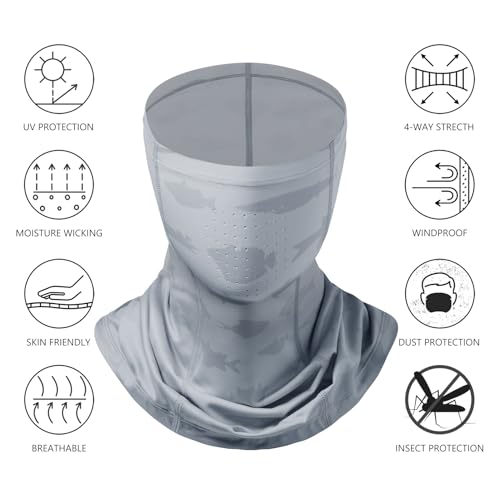 Image of BASSDASH UPF 50+ Breathable Neck Gaiter, Quick Dry Face Mask for Men Women