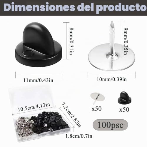 Miniatura 2 de 50 Conjuntos De Pasadores De Goma Con Respaldo De Embrague Mariposa Y Cap Keepers, Incluye Caja De Almacenamiento Plástica, Para Insignias, Broches, Uniformes, Sombreros, Artesanía Y Manualidades