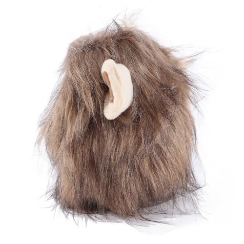Peruca de Crina de Leão para Animais de Estimação, Ajustável, Lavável, Cabelo de Leão Extravagante,