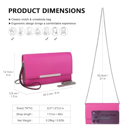 Image of AFKOMST Clutch Purses for Women Small Convertible Wristlet and Evening Bag | Vegan Leather, Fits 6.7-inch Phone /Passport, Versatile for Formal Events /Prom /Wedding /Cocktail /Night Out /Daily Use
