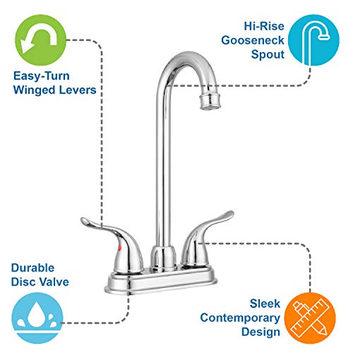 Pacific Bay Treviso High-Rise Bar/Galley Swivel Faucet - 2-Handle (Chrome) #TOP1