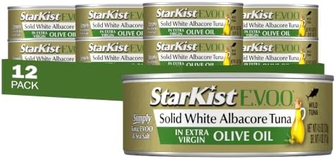 StarKist E.V.O.O. Solid White Albacore Tuna, 4.5oz Canned Tuna, 12-Pack