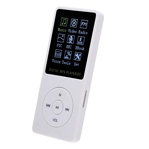 Portable MP4 Player - 1.8-inch Color TFT Display HiFi Sound MP3 Music Player Multifunctional MP4 Player for Sports MP4 Music Player USB2.0 for Windows98/2000/XP 2000/XP (White)