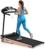 SereneLife Folding Treadmill - Foldable Home Fitness Equipment with LCD for Walking & Running, 6 MPH Speed, 1HP Motor, Cardio Machine, 4 Manual Incline Levels, 12 Programs, Bluetooth, 265lbs Capacity
