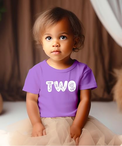 Image of Floral Numbers Ages 1-7 Birthday Girl Shirt for Baby & Toddler Youth Girls