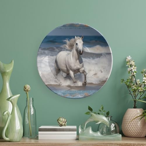 Plato decorativo de porcelana Bone China con soporte 6 pulgadas miniatura 5