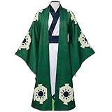 COSHARO ONE PIECE Zoro Cosplay Outfit Men Roronoa Zoro Costume Kimono Cloak Coat Robe Anime Zoro Wano Outfit