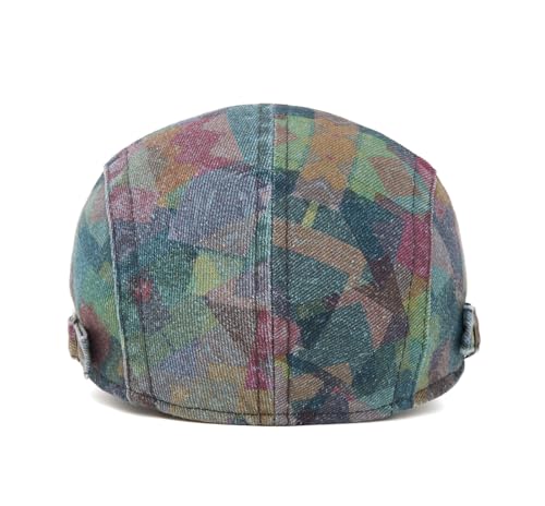 Image of Quanhaigou Unisex Denim Newsboy Hats Flat Ivy Gatsby Cabbie Driving Berets Hat Cotton Dad Cap for Men Women