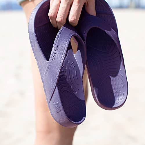 Image of NUUSOL Unisex Cascade Flip Flops; Non-Slip Hiking /Plantar Fasciitis Footwear; Soft Cushion, Lightweight & Comfortable; Arch Support & Textured Footbed, Pain Relief for Joint, Neck & Back Injuries