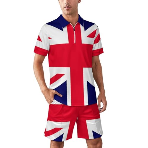 Flag of Great BritainZipper Polo Suit Casual Sports Two-wear Fashion Suit
