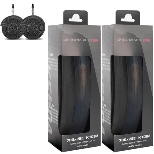 2-Pack 700x28c Road Bike Folding Tires 60TPI 110PSI with 2-Pack Tubes