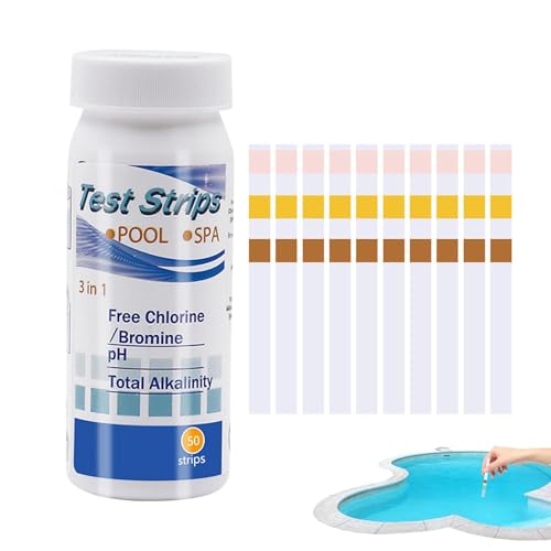 Bandas De Prueba 7 En 1 Para Piscina Y Spa, Prueba Con Precisión Bromo, Alcalinidad Total, Cloro Libre Lengüeta Piscina Prueba Agua Ph,Cloro Bromo, Dureza Total
