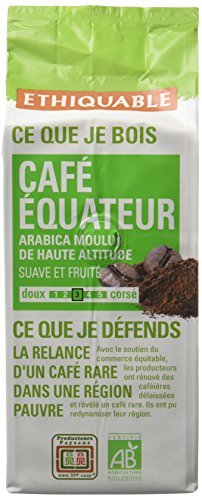 Ethiquable Café Moulu Equateur Bio et Équitable 250 g Paysans Producteurs. - Lot de 4