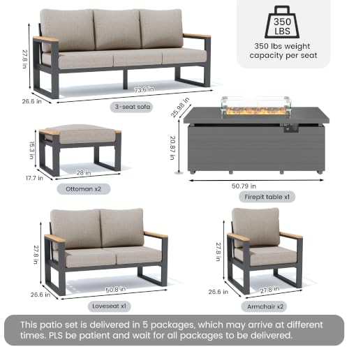 Image of Sundale Outdoor Aluminum Patio Furniture Set, 7 Piece Conversation Sets