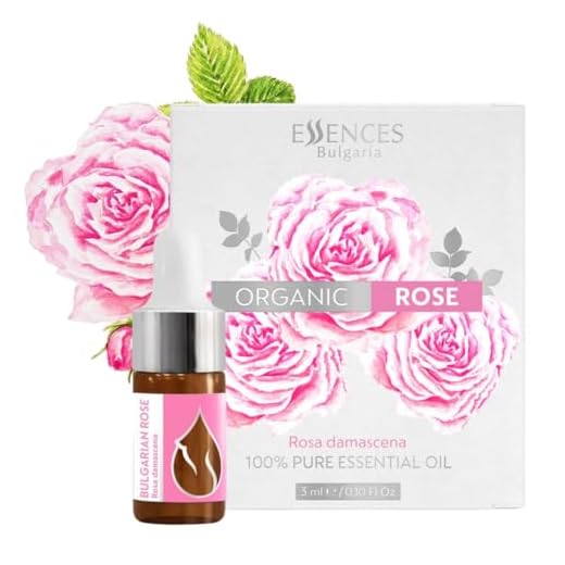 Essences Bulgaria Aceite Esencial de Rosa Orgánica 3ml | Rosa damascena | 100% Puro y Natural | Sin Diluir | Grado Terapéutico | Granja Familiar | Destilado al Vapor | Sin OMG | Vegano