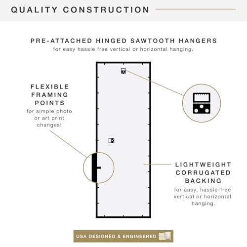 MCS Trendsetter 13.5x40 Poster Frame Black High-Gloss, Vertical & Horizontal Wall Hanging Large Picture Frame for Photos, Posters & Art Prints (1-Pack)