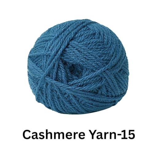 Image of VCR Classic Blue Cashmere Knitting Yarn, 100 Grams Hank, 265 Meters Length, Acrylic 75% and Nylon 25%, Soft Crosia Thread for Crochet and Knitting, Suitable for Sweaters, Pullovers and Jackets