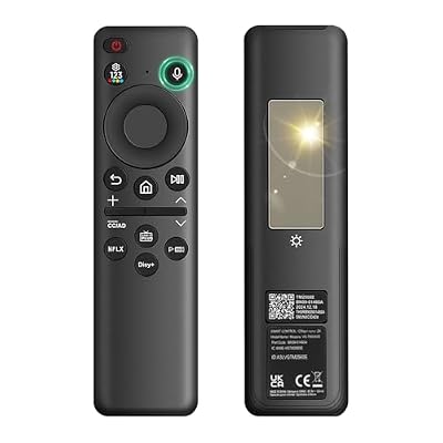 New BN59-01432A TM2360E Solar Voice Remote, USB-C Rechargeable Bluetooth Remote Control Replacement with Solar Charging Compatible with Samsung 2023-2024 Neo QLED 8K Smart TVs, HDR Ultra HD - Black