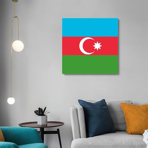 Lienzo artístico Yelolyio de la bandera de Azerbaiyán con acabado premium 5