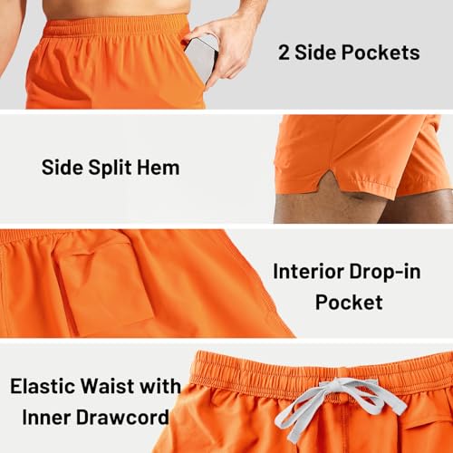 Image of MIER Men's Workout Running Shorts Lightweight Active 5 Inches Shorts with Pockets, Quick Dry, Breathable