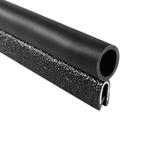 Image of TRIM-LOK Trim Seal, Edge Trim with Top Bulb, Fits 0.625-Inch Bulb, 1 /8-Inch Edge, 25-Foot Length, Black Pebble Finish, Flexible PVC Plastic Trim with EPDM Rubber Weather Stripping