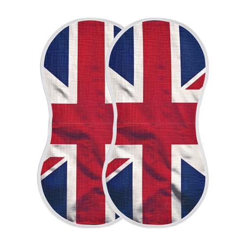 British Flag Baby Burp Cloths, Cotton Soft Absorbent Burp Cloth, Baby Bib Cloths Spit Up Rags for Newborn Boys Girls, 1 Pack, 22”x11”2