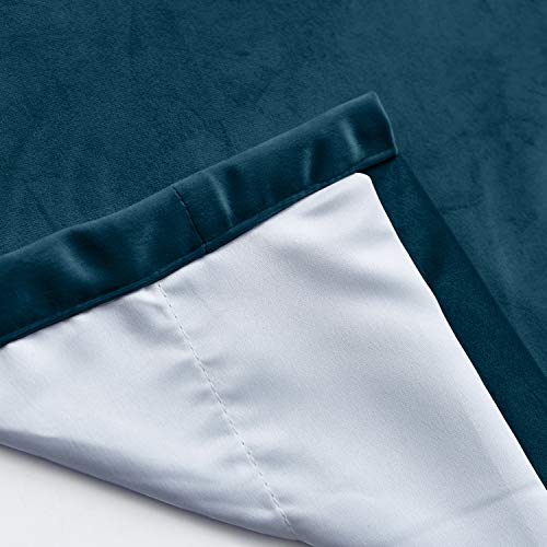 Chadmade Velvet Blackout Home Movie Theater Curtain Drapes Panel, Pinch Pleated 84W X 108" L (1 Panel) For Stage Event Auditorium, Midnight Blue, Leon Collection #TOP5