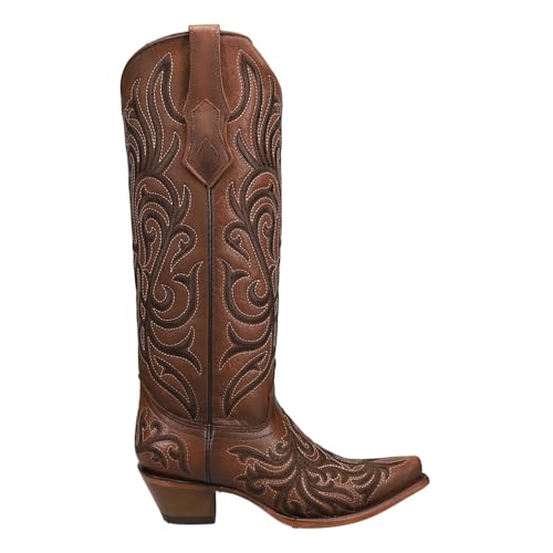 Corral Boots Womens Embroidered Snip Toe Casual Boots Mid Calf Mid Heel 2-3