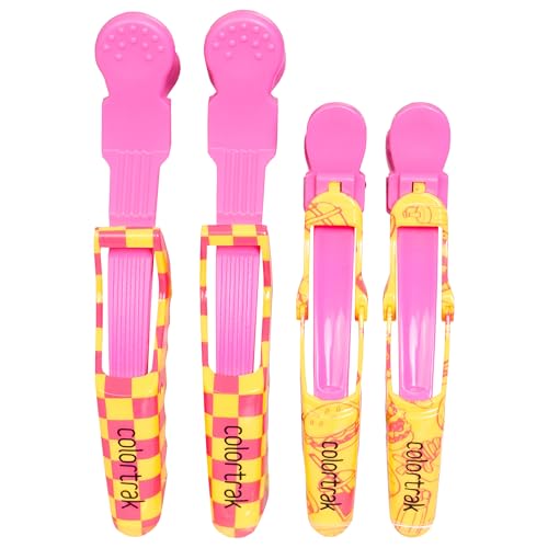 Colortrak Color Combo Croc Clips, 4 Pack, Hair Sectioning Clips for Hair Coloring, Styling and Cutting, 2 X 4.5, 2 X 5.5