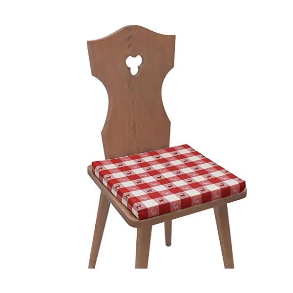 SeGaTeX home fashion Dekoschal Karo mit Hirsch Schlaufenschal mit 8 Schlaufen rot-weißer Landhaus-Vorhang kariert… – Bild 4