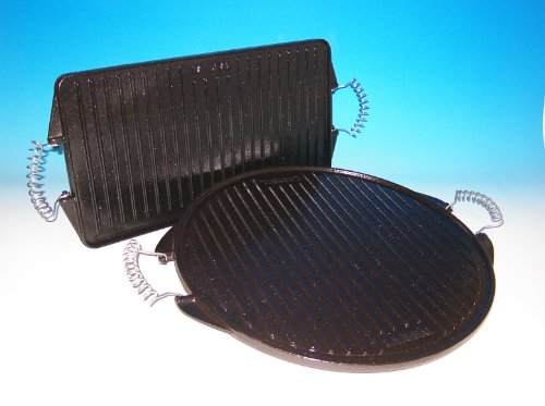 Plancha Asado Hierro Fundido Esmaltada 65Cm 12065 En Oferta Guison Redonda De Hierro Fundido, Parrilla, Negro, 65 Cm