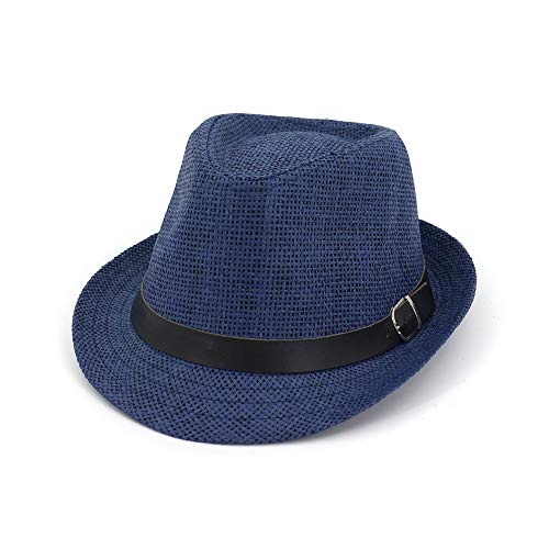 XYAL-Hats Xingyue Aile Chapeaux de Chapeau et de Cow-Boy, 2019 Chapeau de Soleil de Paille de Voyage en Plein air, Chapeau de Paille de Couple féminin féminin (Color : Navy Blue, Size : 56-58cm) Cover